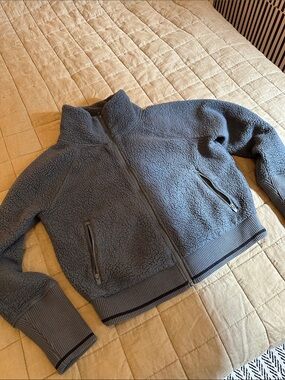 Athleta Fleece Teddy Cropped Jacket Medium
